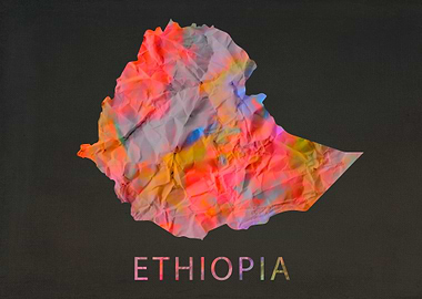 Ethiopia Tie Dye Map