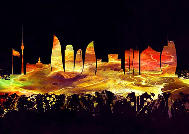 Baku Azerbaijan skyline