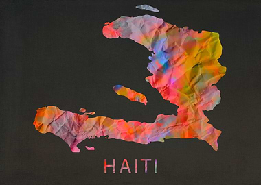Haiti Tie Dye Map Country