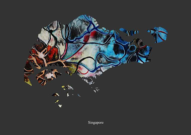 Singapore Colourful Map