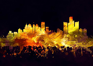 Detroit Michigan skyline
