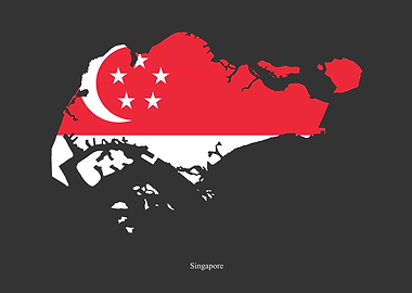 Singapore Map Flag