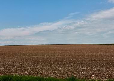cultivated field and cloud