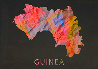 Guinea Tie Dye Map Country