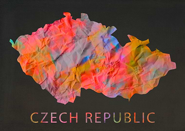 Czech Republic Tie Dye Map