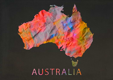 Australia Map Tie Dye
