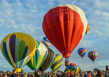 Hot air balloons in summer