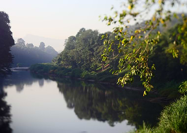 Blurry river landscpae