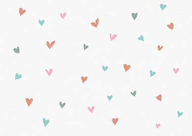 Colorful pastel hearts