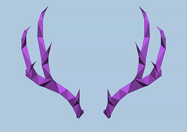 purple low poly antlers