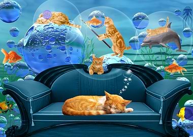 Tabby Dreams Fantasy Art