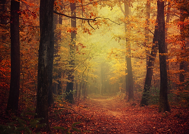 Fall morning in the forest