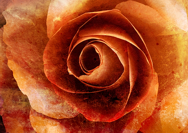 Orange rose grunge style
