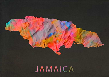 Jamaica Tie Dye Map