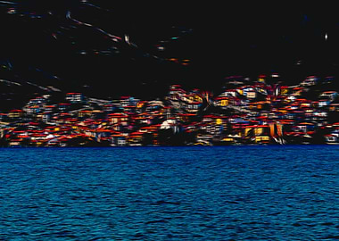 abstract landscape lake