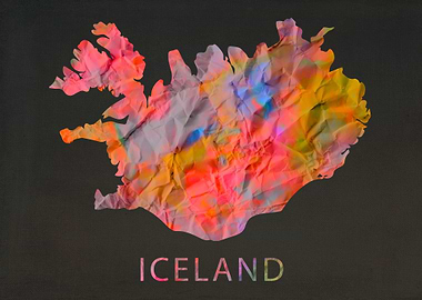 Iceland Tie Dye Map