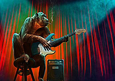 monkey guitar stage
