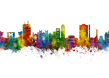 Ann Arbor Michigan Skyline