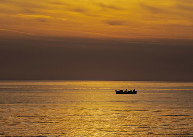Fishermen in the sea