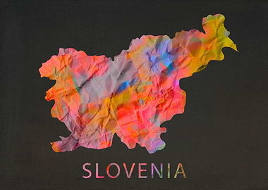 Slovenia Tie Dye Map