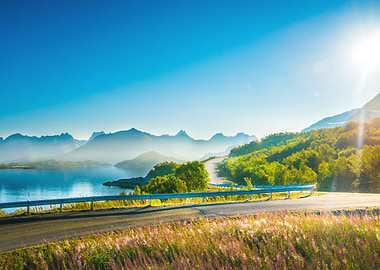 Coast road in Lofoten
