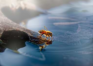 Honeybee drinking water