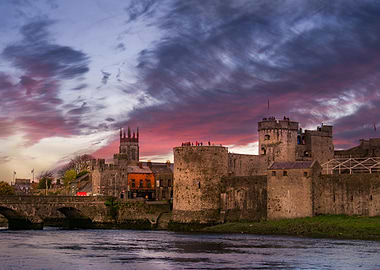 Sunset over the castle