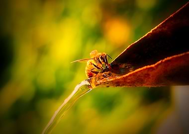 Honeybee drinking water