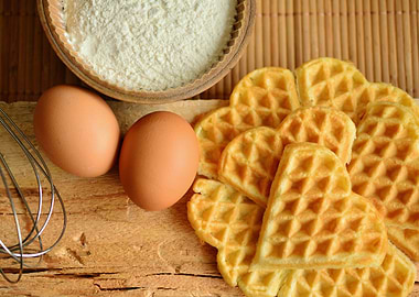 A Pile of Heart Waffles