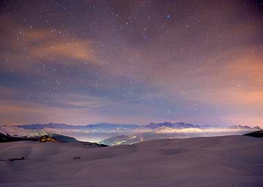 Night sky in the mountains