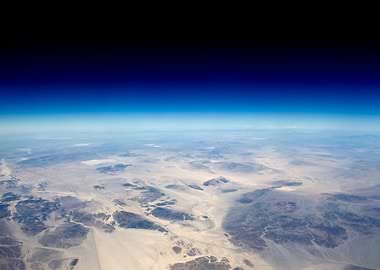 Desert and the black sky