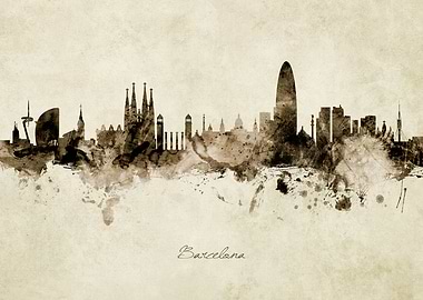 Barcelona Spain Skyline
