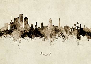 Brussels Belgium Skyline