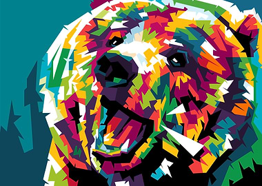 Grizzly bear colorful