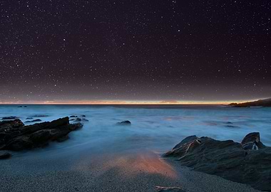 Night sky over the coast