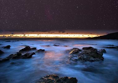 Night sky above the rocks