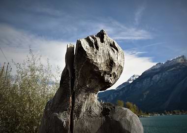 art carved in wood tree