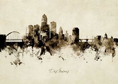 Des Moines Iowa Skyline