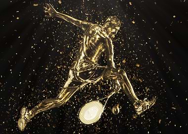 Gold Tennis Player