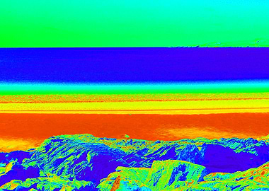 Digital artwork seashore