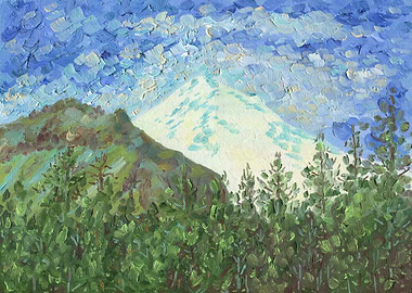 Mountain Elbrus Sunny Day