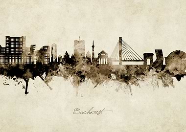 Bucharest Romania Skyline