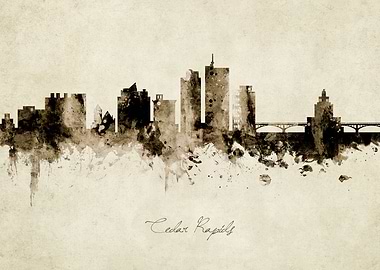 Cedar Rapids Iowa Skyline