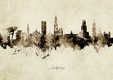 Antwerp Belgium Skyline