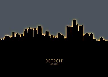 Detroit Michigan Skyline