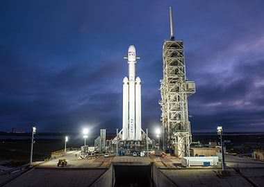 Falcon Heavy At Night