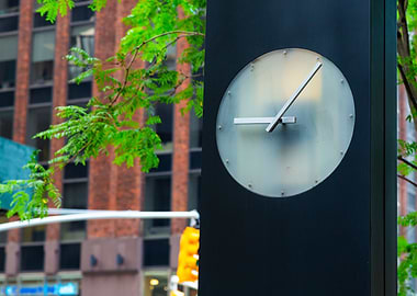 A clock in Manhattan