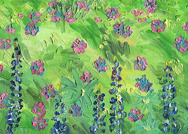 Lupine And Wild Rose 2
