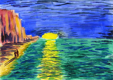 Loving Couple By The Sea