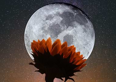 sunflower and moon